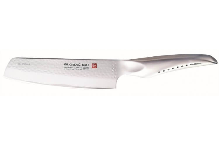 Couperet à légumes japonais Global Sai lame martelée 15cm