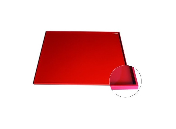 Tapis lisse de cuisson en silicone rouge 42x35cm bord &eacute;pais