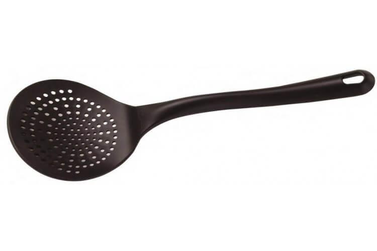 Ecumoire professionnel en polyamide noir diamètre 11.5cm