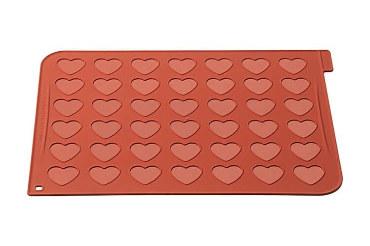 Plaque macarons en silicone 40x30cm 42 empreintes forme coeur