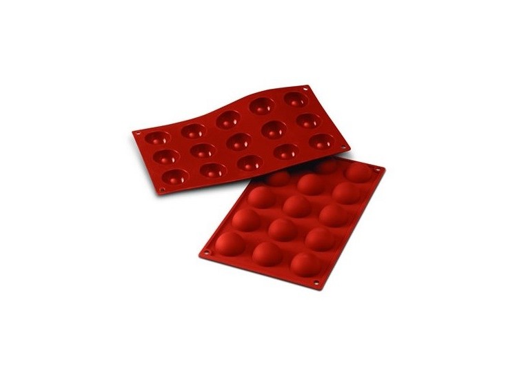 Moule professionnel en silicone Silicon Flex 300x175mm 15 demi-sph&egrave;res 4cm