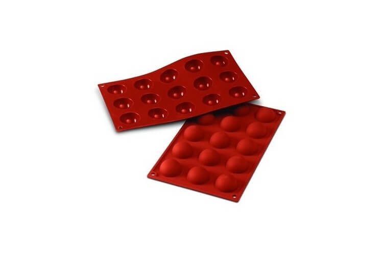 Moule professionnel en silicone Silicon Flex 300x175mm 15 demi-sphères 4cm