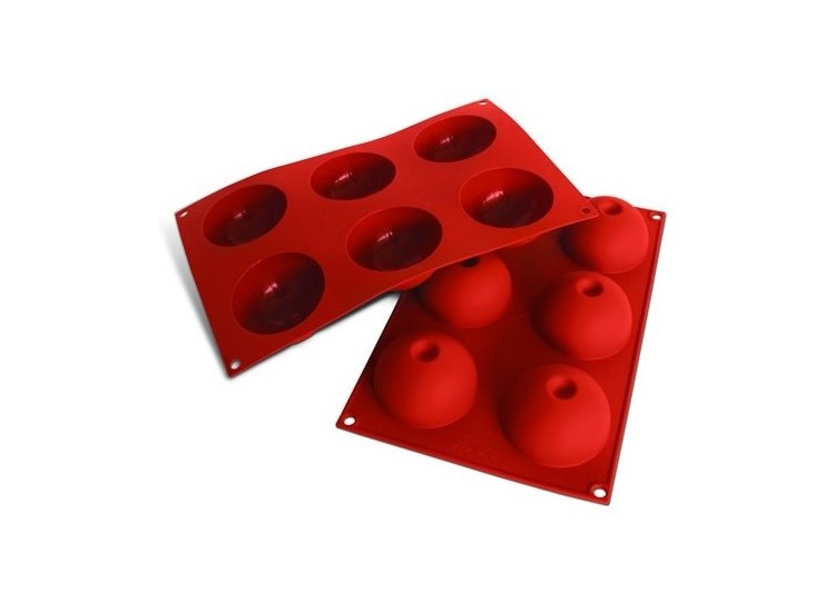 Moule professionnel en silicone Silicon Flex 300x175mm 6 demi-sph&egrave;res 7.5cm