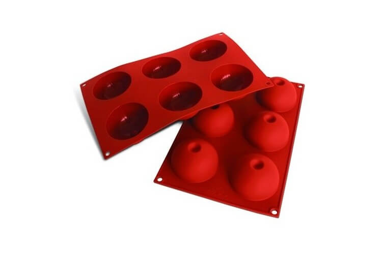 Moule professionnel en silicone Silicon Flex 300x175mm 6 demi-sphères 7.5cm