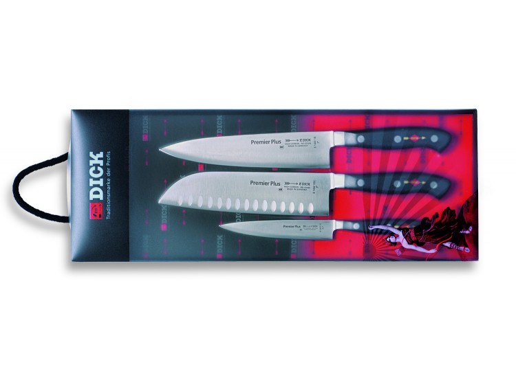 Coffret 3 couteaux professionnels Dick Premier Eurasia lames forg&eacute;es