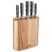 Bloc 5 couteaux SABATIER Idéal Inox 100% forgé frêne naturel