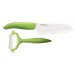 Coffret KYOCERA santoku 14 cm + Eplucheur céramique manches verts