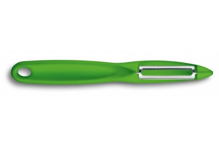 Eplucheur Victorinox vert lame double denture intérieure