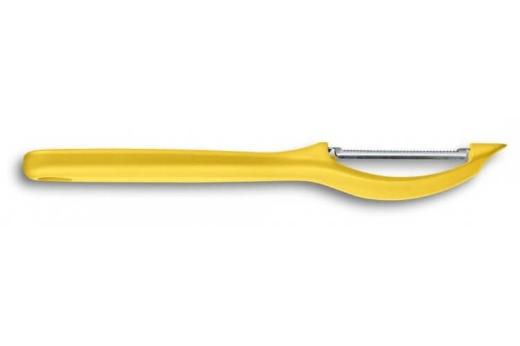 Eplucheur Victorinox jaune lame double denture intérieure