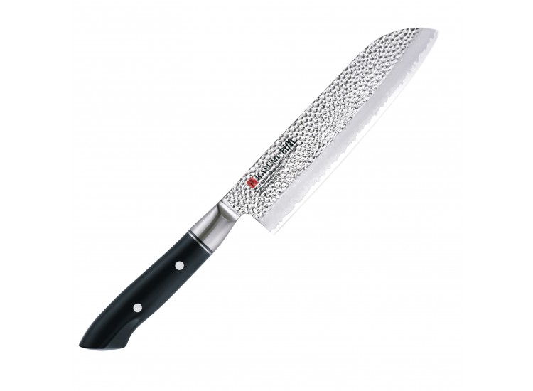 Couteau santoku japonais Kasumi Hammered lame martel&eacute;e 17.5cm
