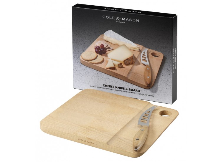 Coffret Plateau &agrave; fromage et son couteau Cole & Mason