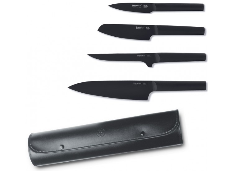 Mallette de cuisinier 4 couteaux Ron Titan acier noir Berghoff