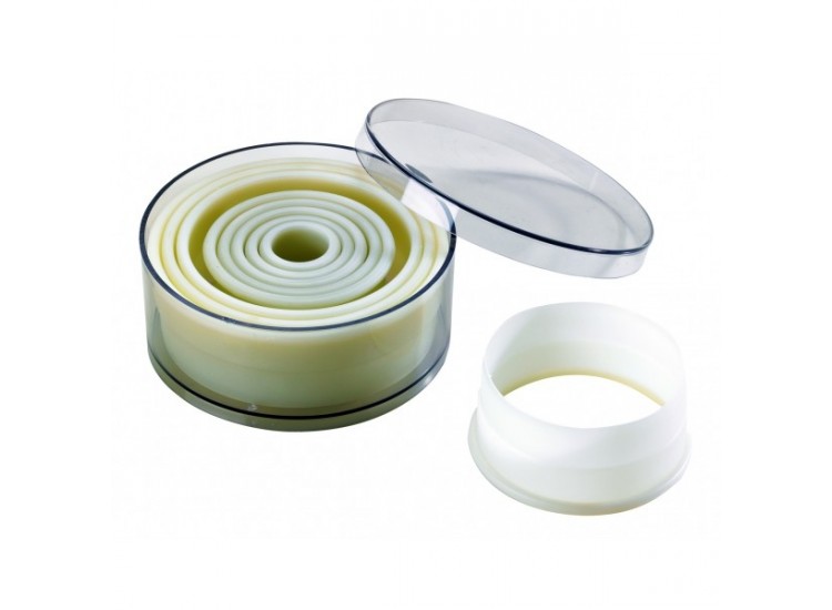 Boite de 9 d&eacute;coupoirs polyglass professionnels ronds unis