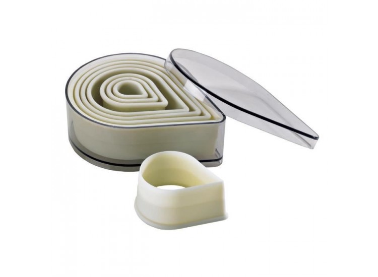 Boite de 8 d&eacute;coupoirs polyglass professionnels forme goutte unie