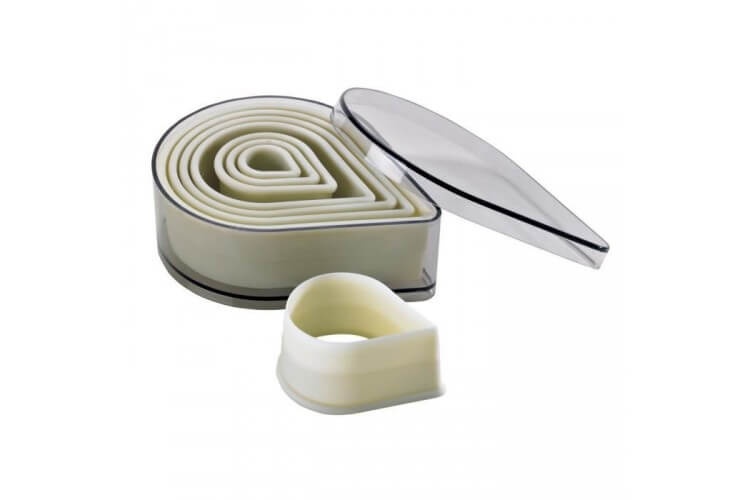 Boite de 8 découpoirs polyglass professionnels forme goutte unie