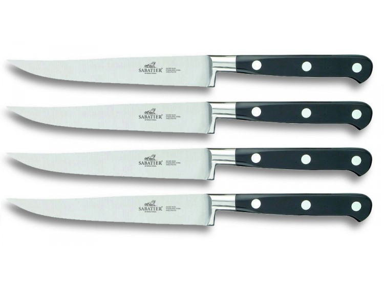 Coffret de 4 couteaux &agrave; steak Sabatier Intenrational Licorne manches rivet&eacute;s