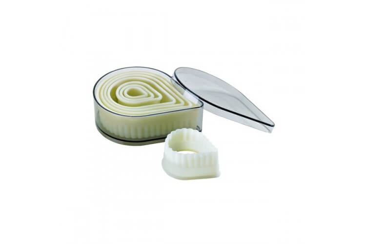Boite de 8 découpoirs polyglass professionnels forme goutte cannelée