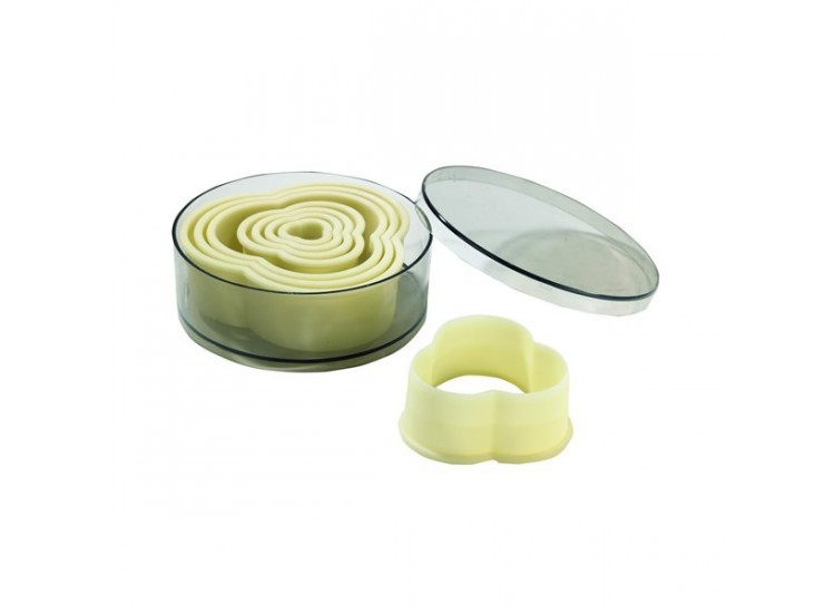 Boite de 8 d&eacute;coupoirs polyglass professionnels forme tr&egrave;fle unie