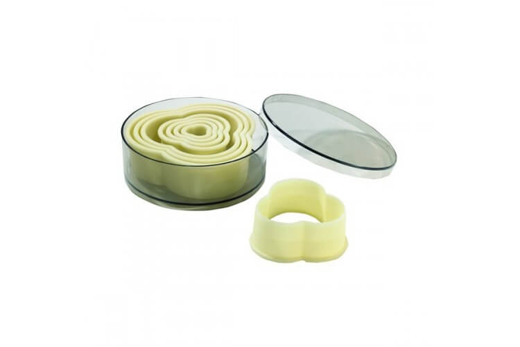 Boite de 8 découpoirs polyglass professionnels forme trèfle unie