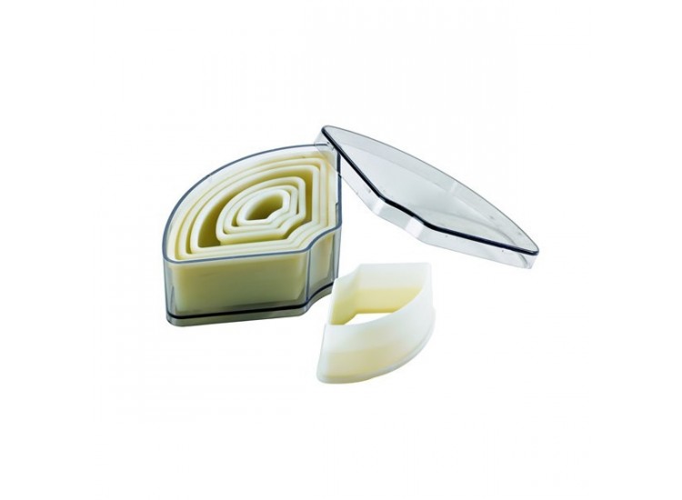 Boite de 7 d&eacute;coupoirs polyglass professionnels forme trap&egrave;ze unie