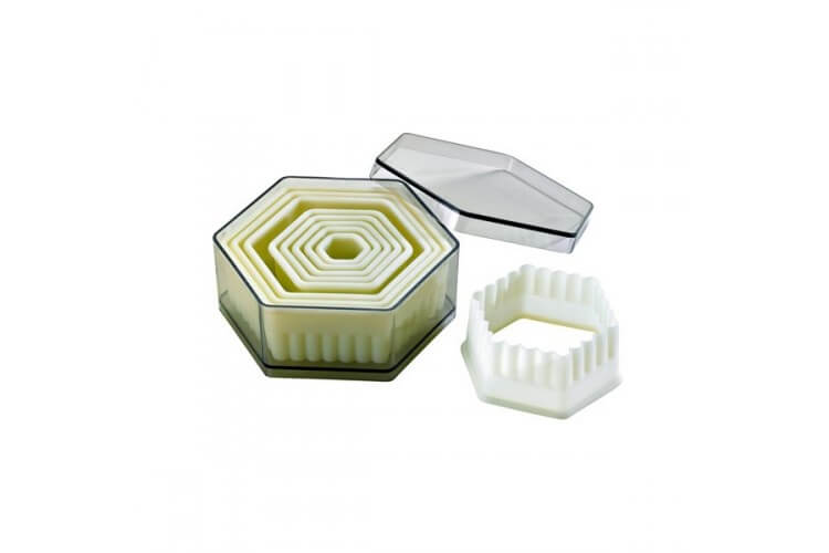 Boîte de 9 découpoirs hexagonaux cannelés de 1.8 à 10.4 cm POLYGLASS