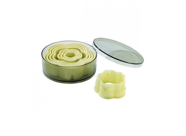 Bo&icirc;te de 8 d&eacute;coupoirs professionnels fleurs cannel&eacute;es POLYGLASS de 1,8 &agrave; 11,6 cm