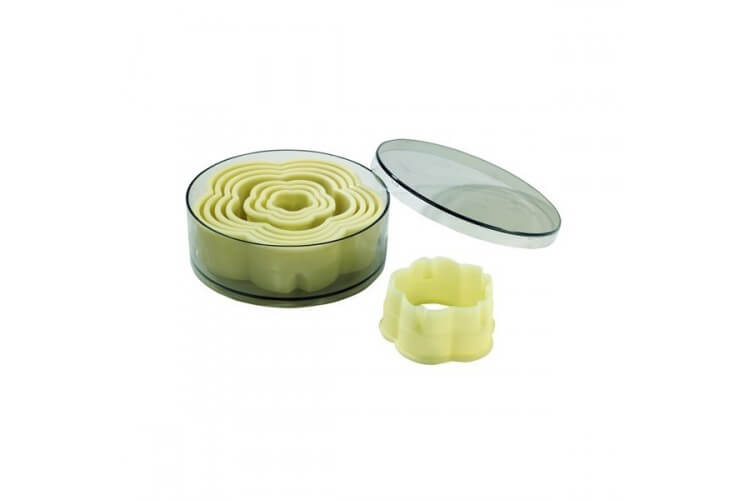 Boîte de 8 découpoirs professionnels fleurs cannelées POLYGLASS de 1,8 à 11,6 cm