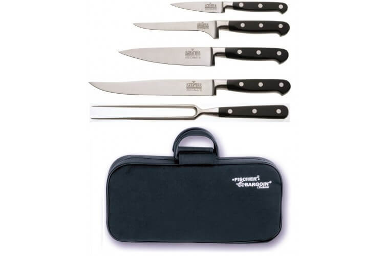 Malette 5 couteaux V. Sabatier manche 3 rivets