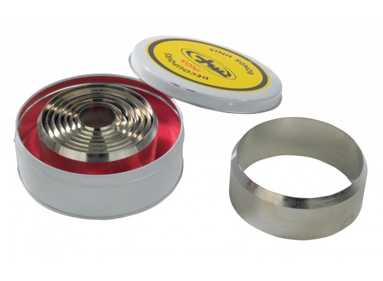 Bo&icirc;te de 8 d&eacute;coupoirs nougat acier nickel&eacute; inox Mallard Ferri&egrave;re