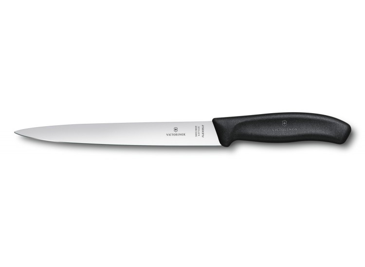 Couteau &agrave; d&eacute;nerver/filet de sole VICTORINOX 20 cm flexible manche noir