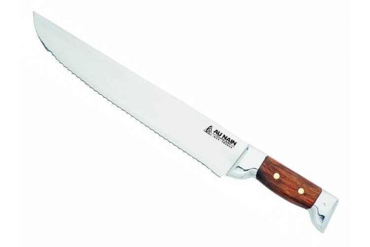 Couteau à poisson denté Au Nain 2 mitres inox manche kotibé 33 cm