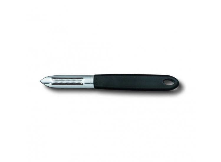 Eplucheur VICTORINOX &agrave; deux fentes lame &agrave; dents manche polyamide noir