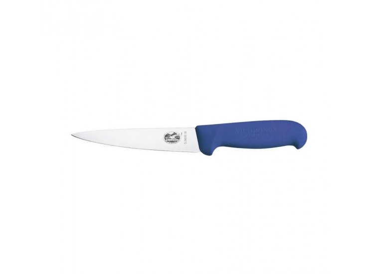 Couteau &agrave; d&eacute;sosser/saigner 16cm, manche fibrox bleu Victorinox 5.5602.16