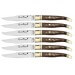 Coffret cadeau de 6 couteaux de table Laguiole Bougna manches ouvragés en palissandre