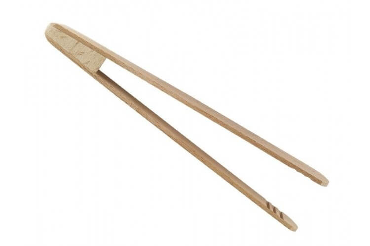 Pince à toasts ergonomique en bois de hêtre 18cm