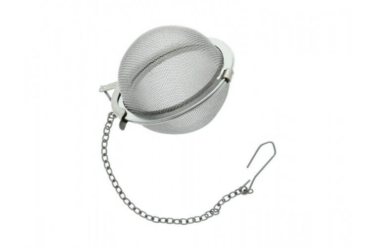 Boule à thé ergonomique acier inox tamis 45mm de diamètre avec chaînette