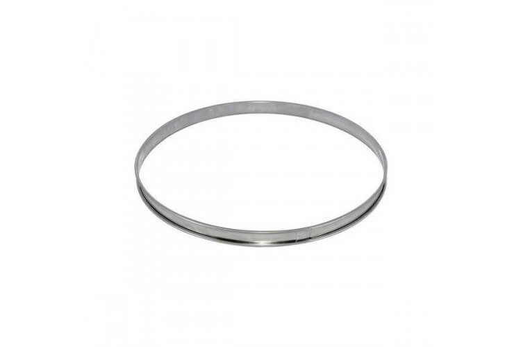 Cercle à tarte De Buyer acier inox bord roulé 24cm - hauteur 2cm