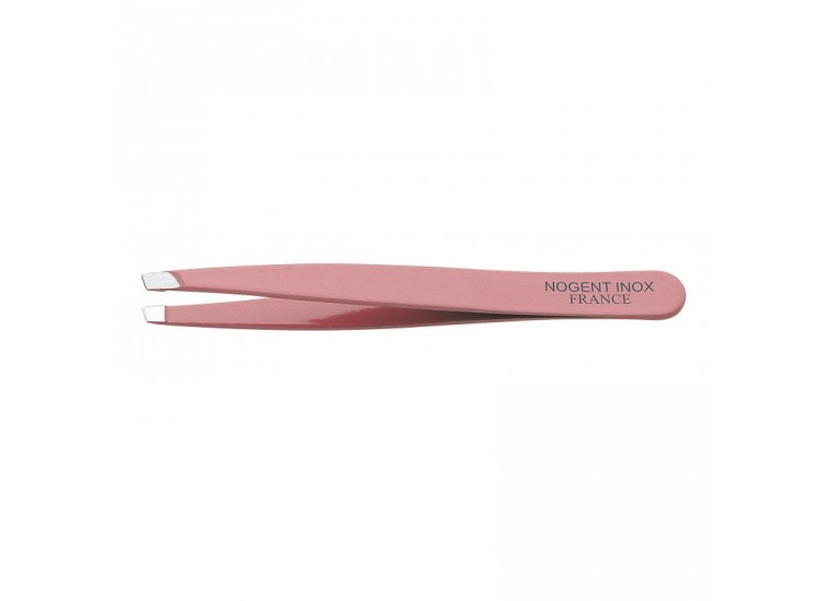 Pince &agrave; &eacute;piler NOGENT rose mors carr&eacute;s 9.5cm en inox