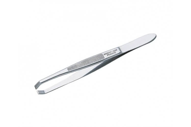 Pince à épiler NOGENT crabe mors carrés 9cm inox