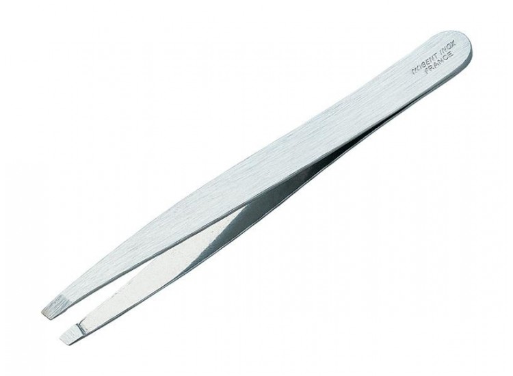 Pince &agrave; &eacute;piler NOGENT mors carr&eacute;s en inox satin&eacute; 9.5cm