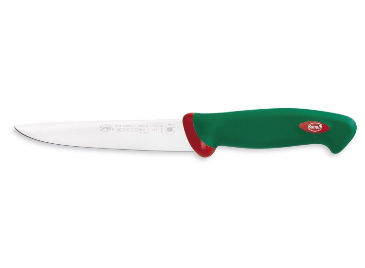 Couteau &agrave; d&eacute;sosser professionnel SANELLI Premana lame rigide 16cm manche vert