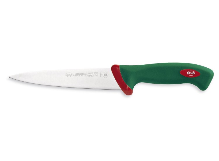Couteau &agrave; saigner professionnel SANELLI Premana lame 18cm manche vert