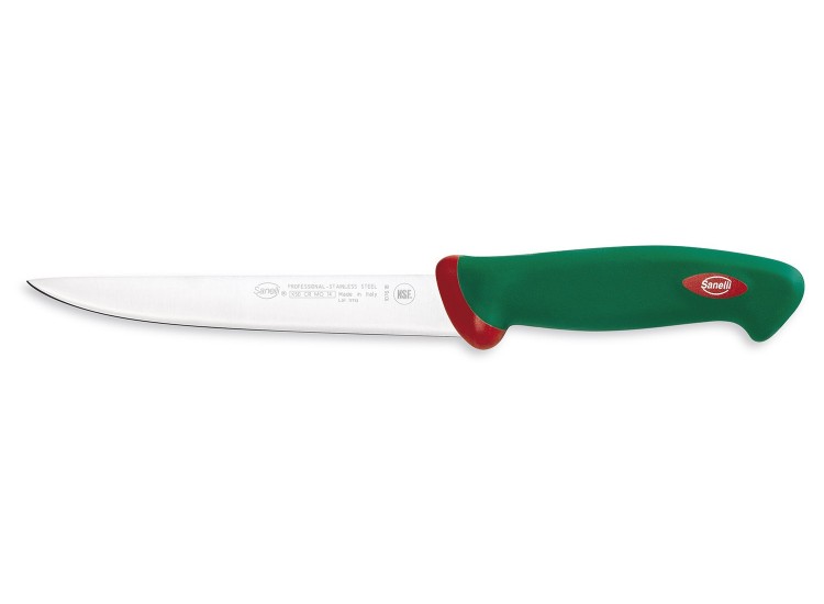 Couteau filet de sole professionnel SANELLI Premana lame flexible 18cm manche vert