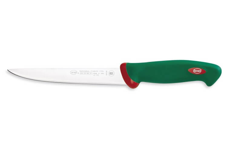 Couteau filet de sole professionnel SANELLI Premana lame flexible 18cm manche vert