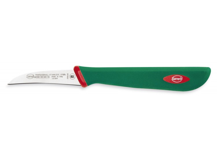 Couteau bec d'oiseau professionnel SANELLI Premana lame 6cm manche vert