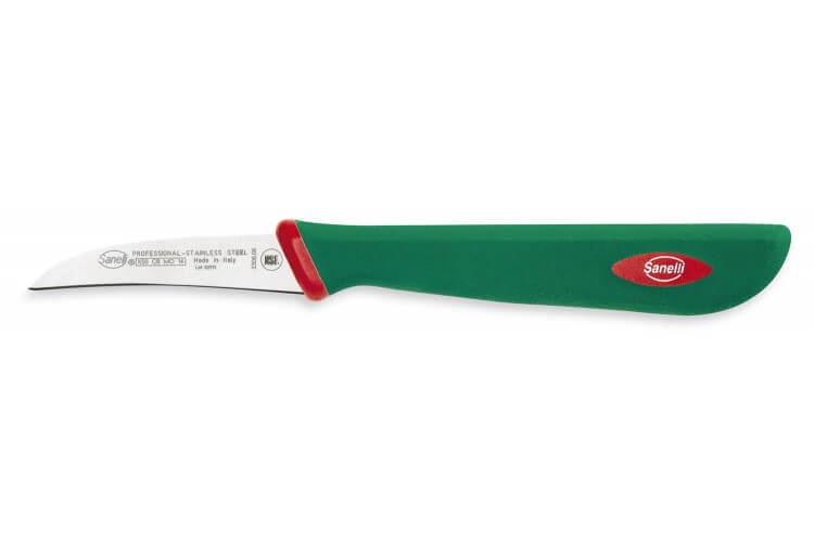 Couteau bec d'oiseau professionnel SANELLI Premana lame 6cm manche vert