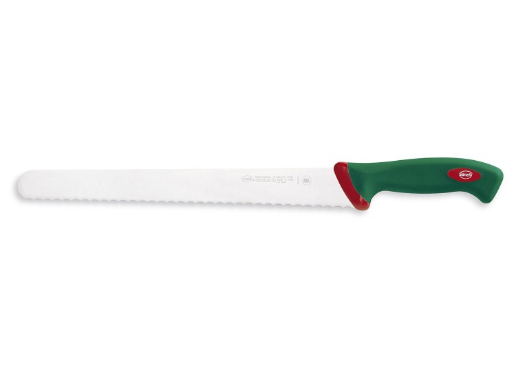 Couteau &agrave; pain professionnel SANELLI Premana lame dentel&eacute;e 32cm manche vert