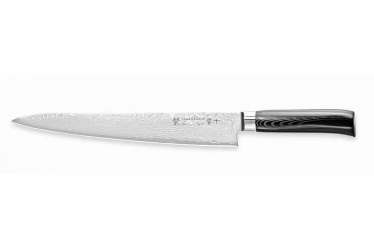 Couteau à trancher japonais Tamahagane Kyoto lame 27cm acier damas VG5