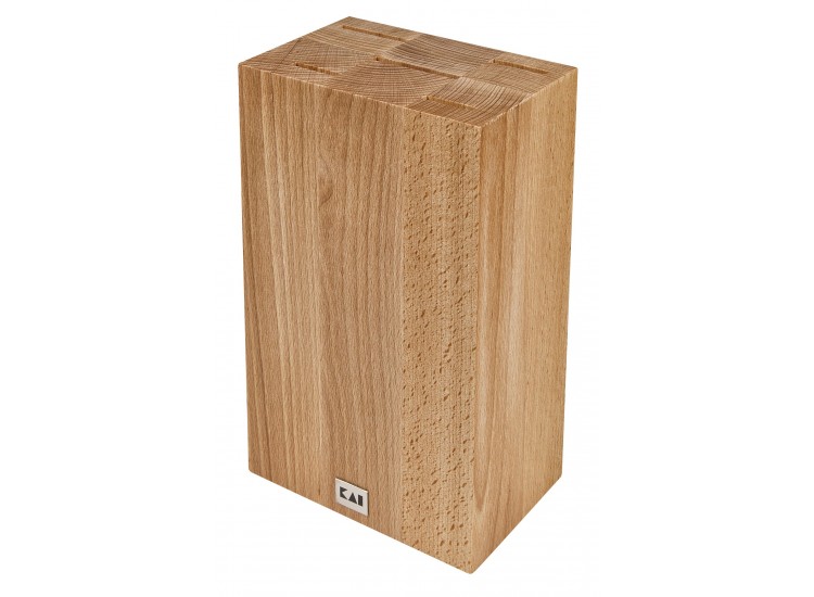 Bloc vide KAI design contemporain en h&ecirc;tre pour 5 couteaux de cuisine
