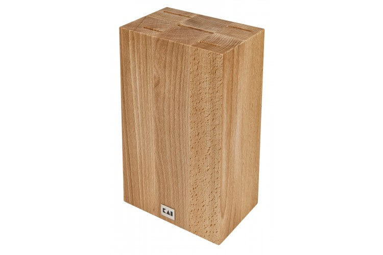 Bloc vide KAI design contemporain en hêtre pour 5 couteaux de cuisine